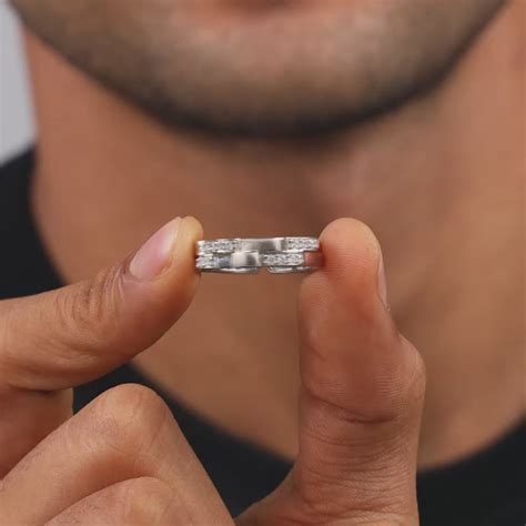 Silver Zircon Studded Sparkle Ring For Him | GIVA – GIVA