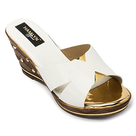 Buy Hamlyn Canvas Made White Coloured Wedge Sandal For Women at Amazon.in