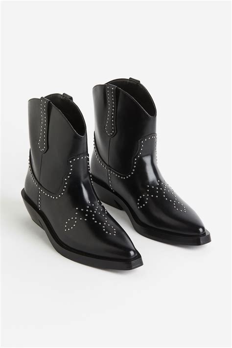 Studded cowboy boots - Black - Ladies | H&M IN