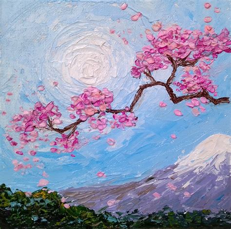 Sakura Painting Cherry Blossom Art Original Art Japan Painting | Etsy