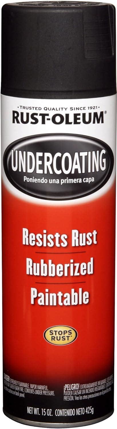 Rust-Oleum 15 Oz Black Rubberized Undercoating Spray Paint, Black, 6 ...