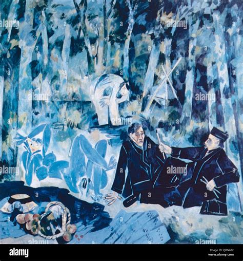 Luncheon on the Grass, painting by French artist Louis Cane, 1983 Stock Photo - Alamy
