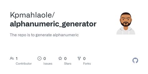 GitHub - Kpmahlaole/alphanumeric_generator: The repo is to generate ...