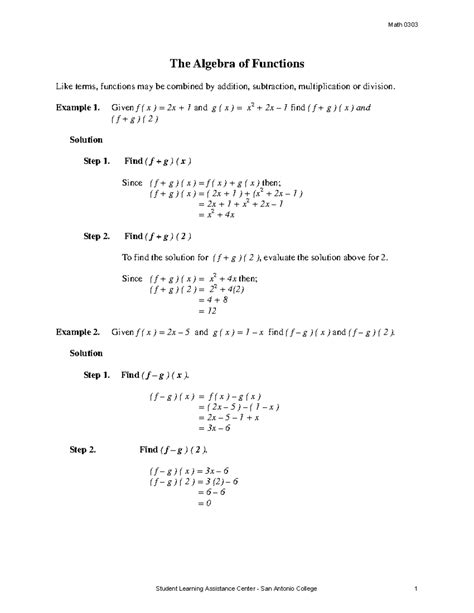 Image result for Examples of Algebra Functions