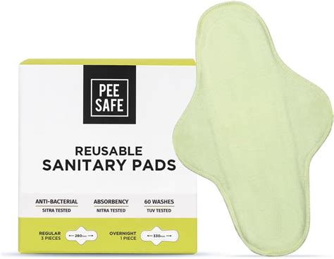 Buy PEESAFE Reusable Sanitary Pads | (3 Regular Pads + 1 Overnight Pad ...