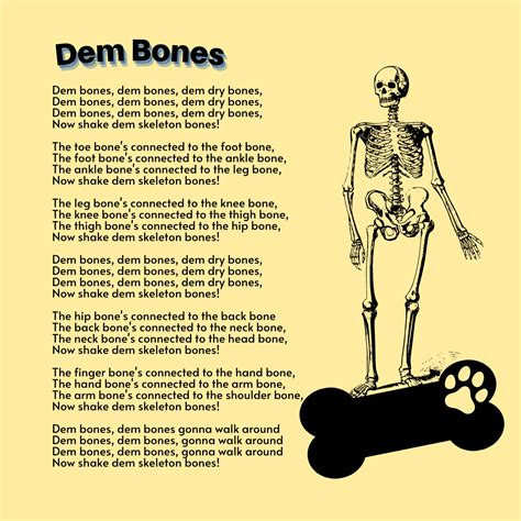 Dem Bones Printable Lyrics, Origins, and Video