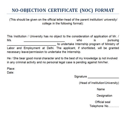 43+ Editable No Objection Certificate (NOC) Formats in WORD - Day To ...