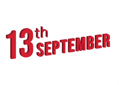13th september , Daily calendar time and date schedule symbol. Modern ...