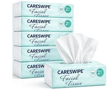 Careswipe 2 Ply Facial Tissue Box 100 Pulls Each Pack (200 Sheets) Pack ...