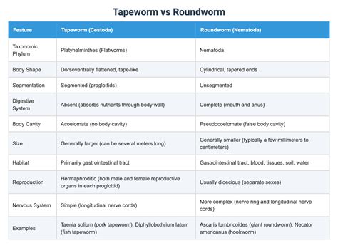 Tapeworm vs Roundworm