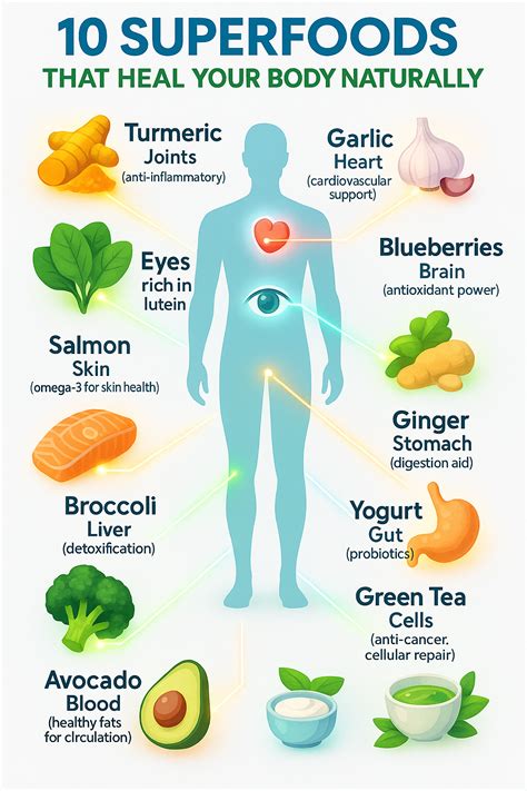 🩺 Heal your body naturally with these 10 powerful superfoods! 🌿 | Food health benefits, Herbs ...