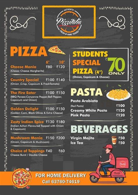 Menu at Pizzitalia, Kota, Kota