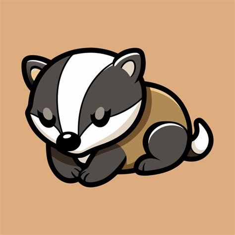 Cute badger sleeping cartoon | Premium AI-generated vector