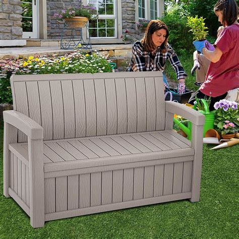 Buy BPTD Outdoor Patio Storage Bench, Outdoor Resin Storage Deck Box ...