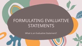 Image result for Evaluative Statement Examples