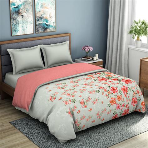 Buy SPACES Organic Cotton Printed Double Bed Quilt - 224 x 270 cm from ...