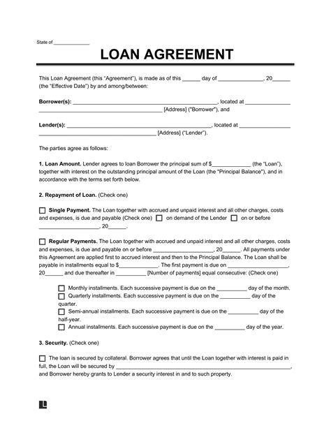 Free Loan Agreement Template | PDF & Word