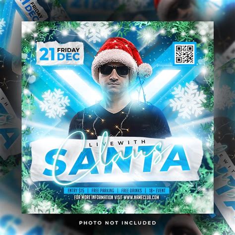 Merry christmas flyer party post premium psd | Premium PSD