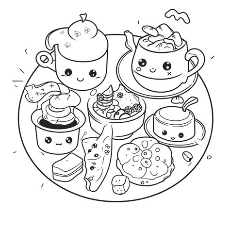 Food Plate Coloring Page