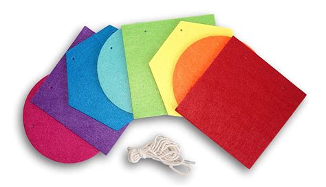 Classroom DIY Felt Banner with Rope String - Colorful Shapes - 60 ...