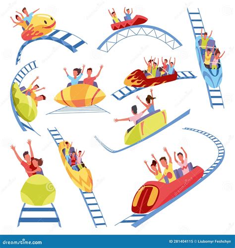Roller Coaster Happy People. Rollercoaster Stock Illustration ...