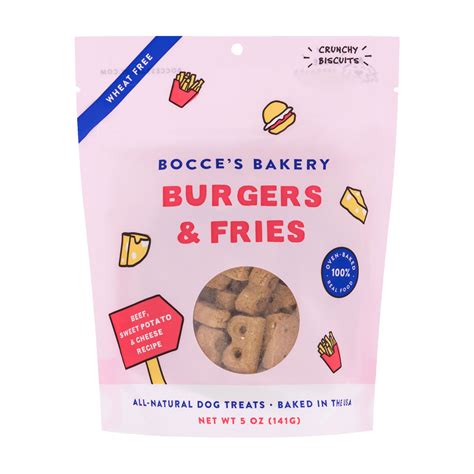 Bocce's Bakery Burgers & Fries Crunchy Dog Treats - Hala's Paws