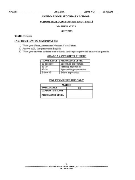 Image result for Example of Math SBA