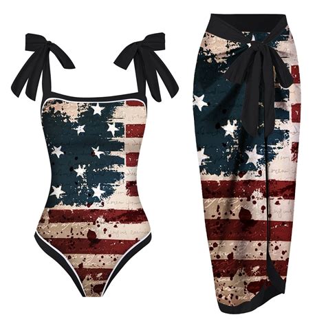 Linfrsh Patriotic 4th of July Bikini Set, XL, American Flag Print ...