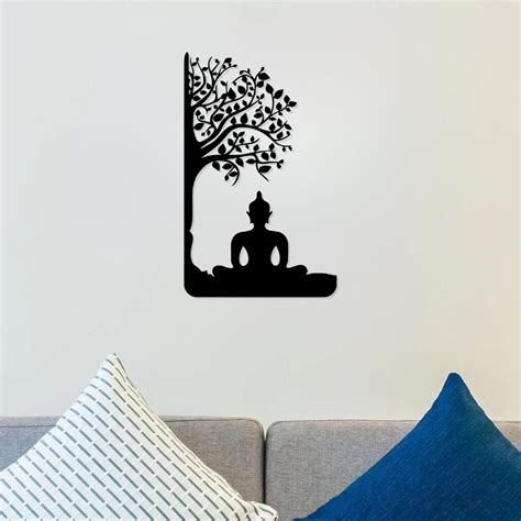 Buddha Metal Wall Art | Bodhi Tree Meditation Wall Décor – Artrooms.in