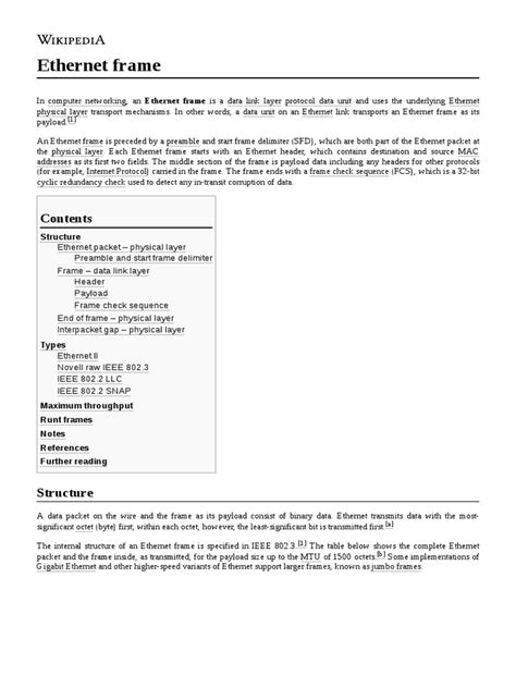 Ethernet Frame | PDF | Ethernet | Internet Architecture