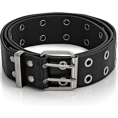Skeleteen Double Grommet Punk Belt - Black Faux India | Ubuy