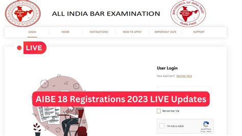 AIBE Registration 2023 Live Updates: AIBE (XVIII) Exam Registration ...