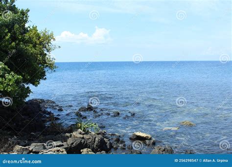 Blue Sky Weather Islet with Island Mountain in the Ocean Stock Image ...