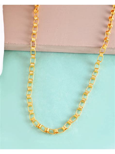 Buy VOJ Gold Plated Linked Chain For Men Online