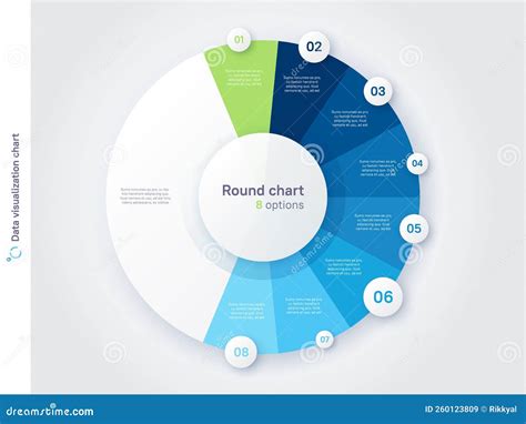 Vector Round Circle Infographic Chart Template Divided by Eight Parts Stock Vector ...