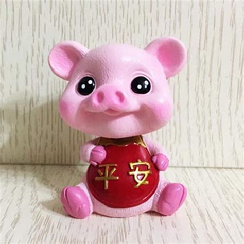Buy MUYU Magnet Creative Cute Safety Pig Spring Shaking Head 3D Home ...
