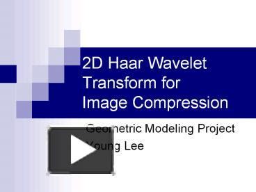 Image result for 2D Haar Wavelet Transform Example