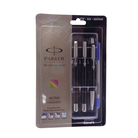 parker Model: 13636 Vector standard Black body with silver clip fine ...