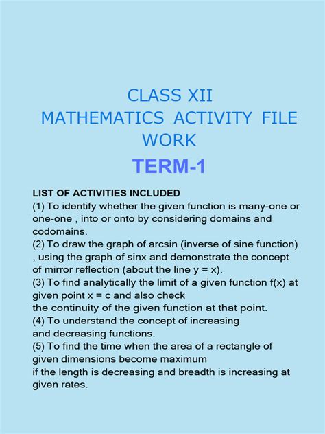 Maths Activity Class 12 的图像结果