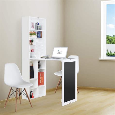 30 in. Rectangular White Floating Desk with Built-In | Ubuy India