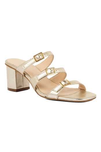 Buy Gold Buckles Duaa Strappy Heel Sandals by Vanilla Moon Online at ...