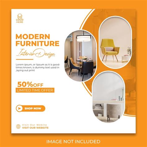 Modern furniture social media post design | Free PSD