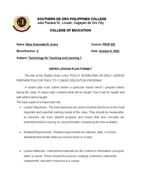 Image result for Lesson Exemplar Sample