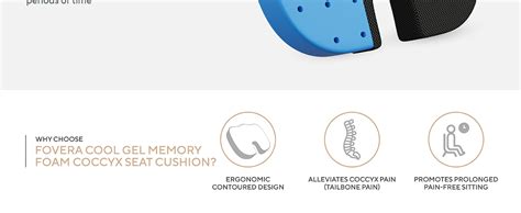 FOVERA Orthopedic Gel Memory Foam Coccyx Seat Cushion for Tailbone ...
