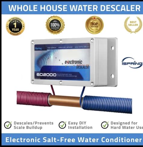 iSpring ED2000 Whole House Electronic Descaler Water Conditioner ...