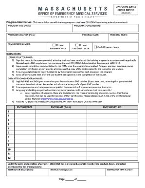 Mass Oems Attendance Roster Adobe 2020-2025 - Fill and Sign Printable ...
