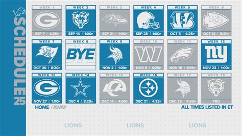 Detroit Lions' 2025 schedule: Prime time clashes revealed | wzzm13.com