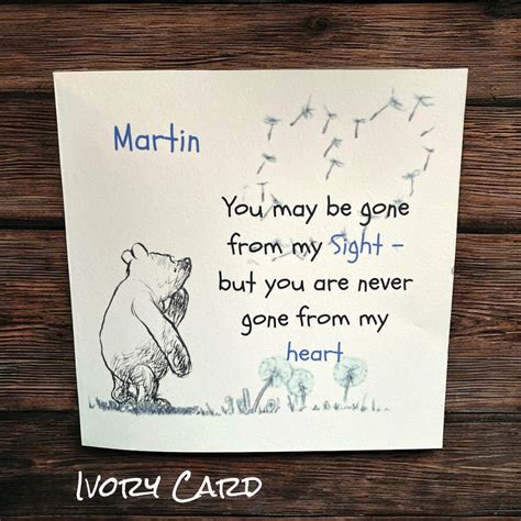 Winnie the Pooh Sympathy Card: You May Be Gone From My Sight;handmade ...