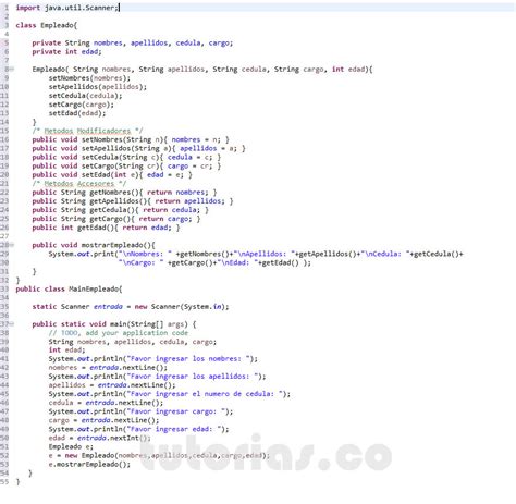 Image result for Atributos De Un Empleado Java