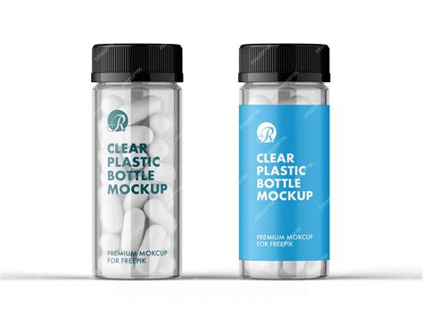 Premium PSD | 169_clear plastic pill bottle mockup